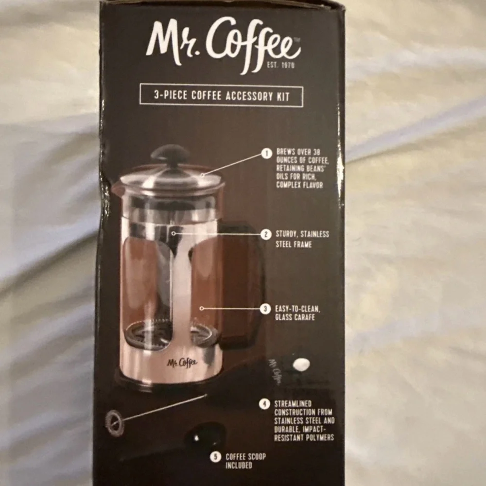 Mr. Coffee Coffee Press Accessory Kit 3 Piece 1.2 Quart BVMCAC4-RB Coffee Bar